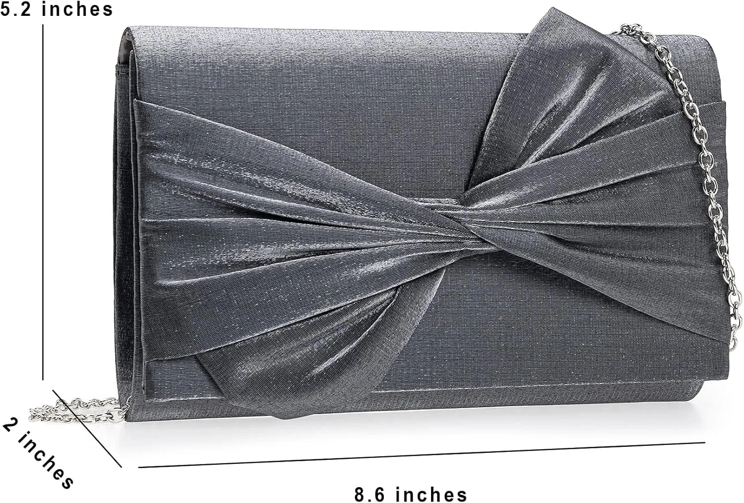 Satin Evening Bag Bow Flap Clutch Purse for Women Formal Party/Prom/Wedding…