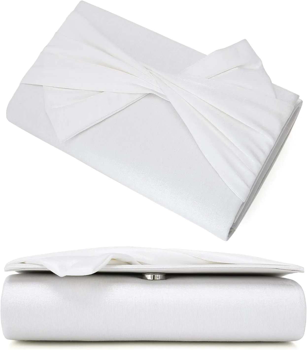 Satin Evening Bag Bow Flap Clutch Purse for Women Formal Party/Prom/Wedding…