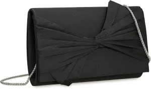 Satin Evening Bag Bow Flap Clutch Purse for Women Formal Party/Prom/Wedding…