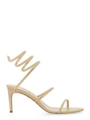 Satin Pumps With Spiral Ankle Straps