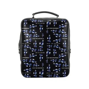 Save the Dolphins Leather Carry-On Backpack Bag