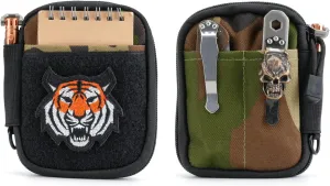 Sayram EDC Pouch, Pocket Organizer, Mighty Pouch for Men, EDC Bags with Patches, Small Tool Pouch with D-Ring