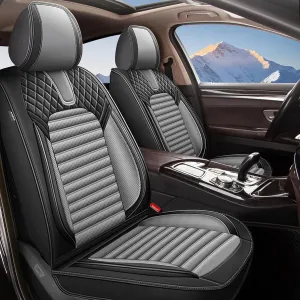 Seat Covers Full Set Fit for Hyundai Kona 2018-2025 Breathable and Waterproof Car Seat Covers 5 Seat Leather Seat Covers（Black&Grey）