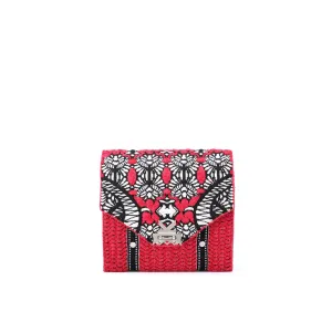 Secret Garden Fluffy Floral Crossbody bag Red