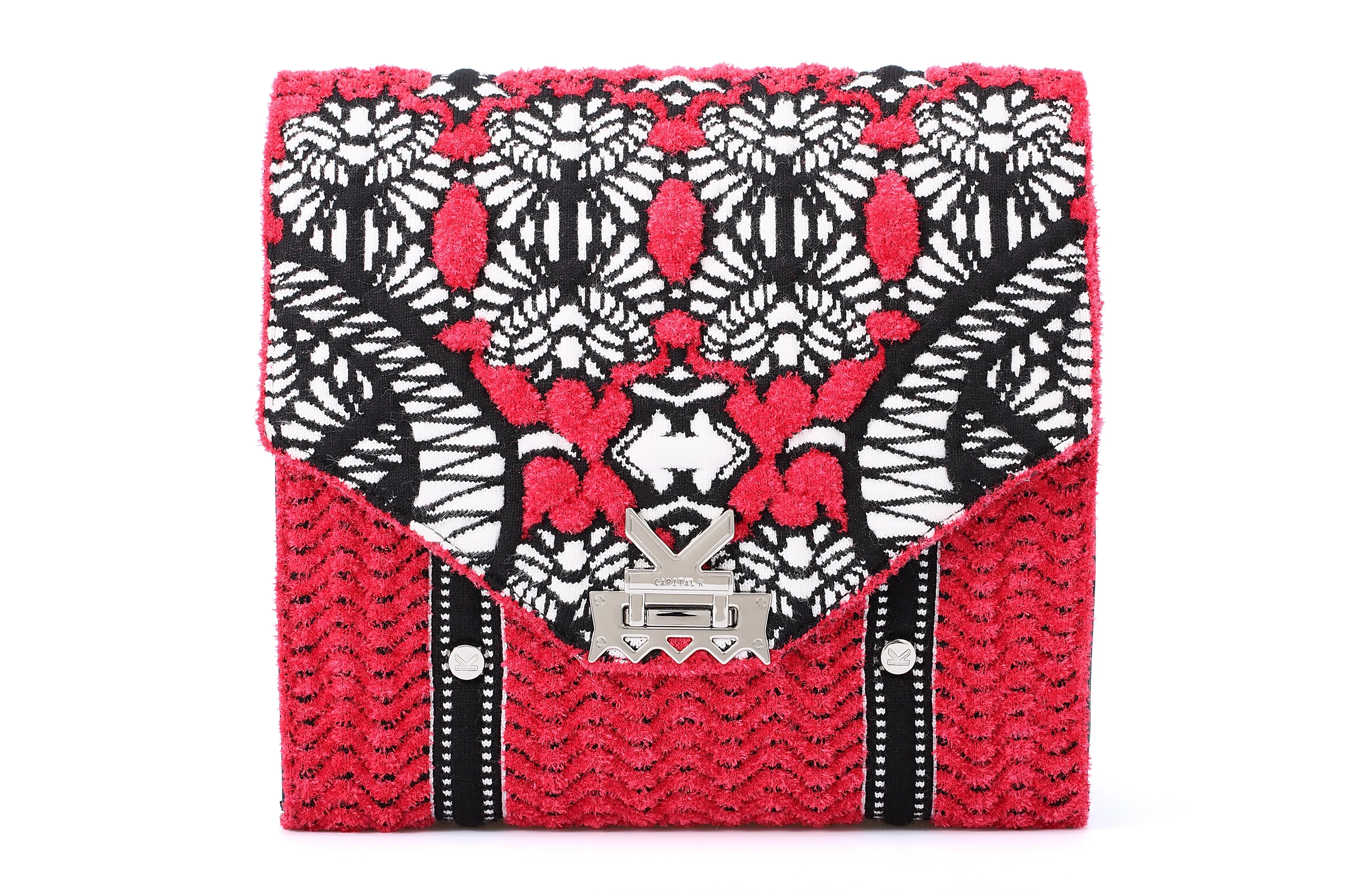 Secret Garden Fluffy Floral Crossbody bag Red