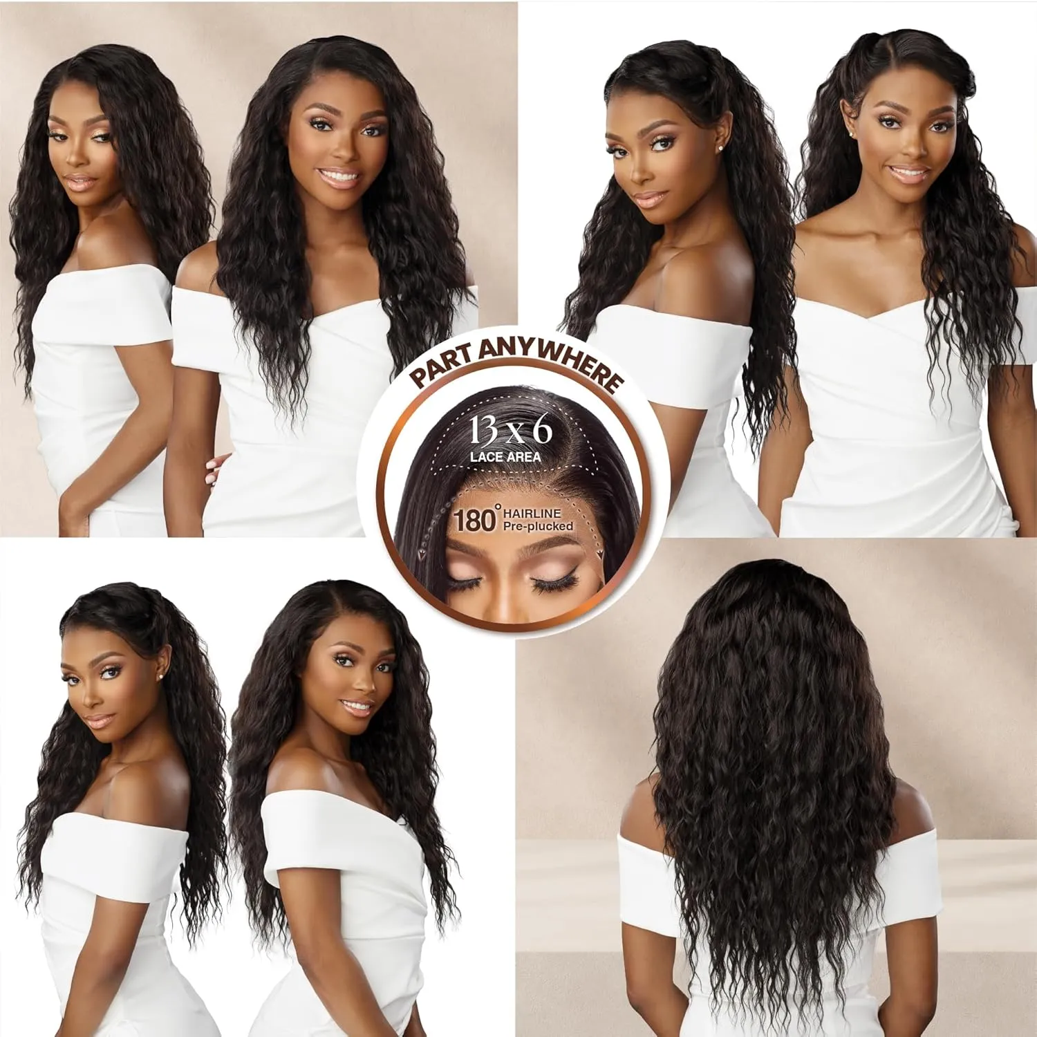 Sensationnel Bare Lace 13X6 Wigs - Unit 6 Lacefrontal Glueless Synthetic 180 Degree Preplucked Hairline (BALAYAGECHOCOLATE)