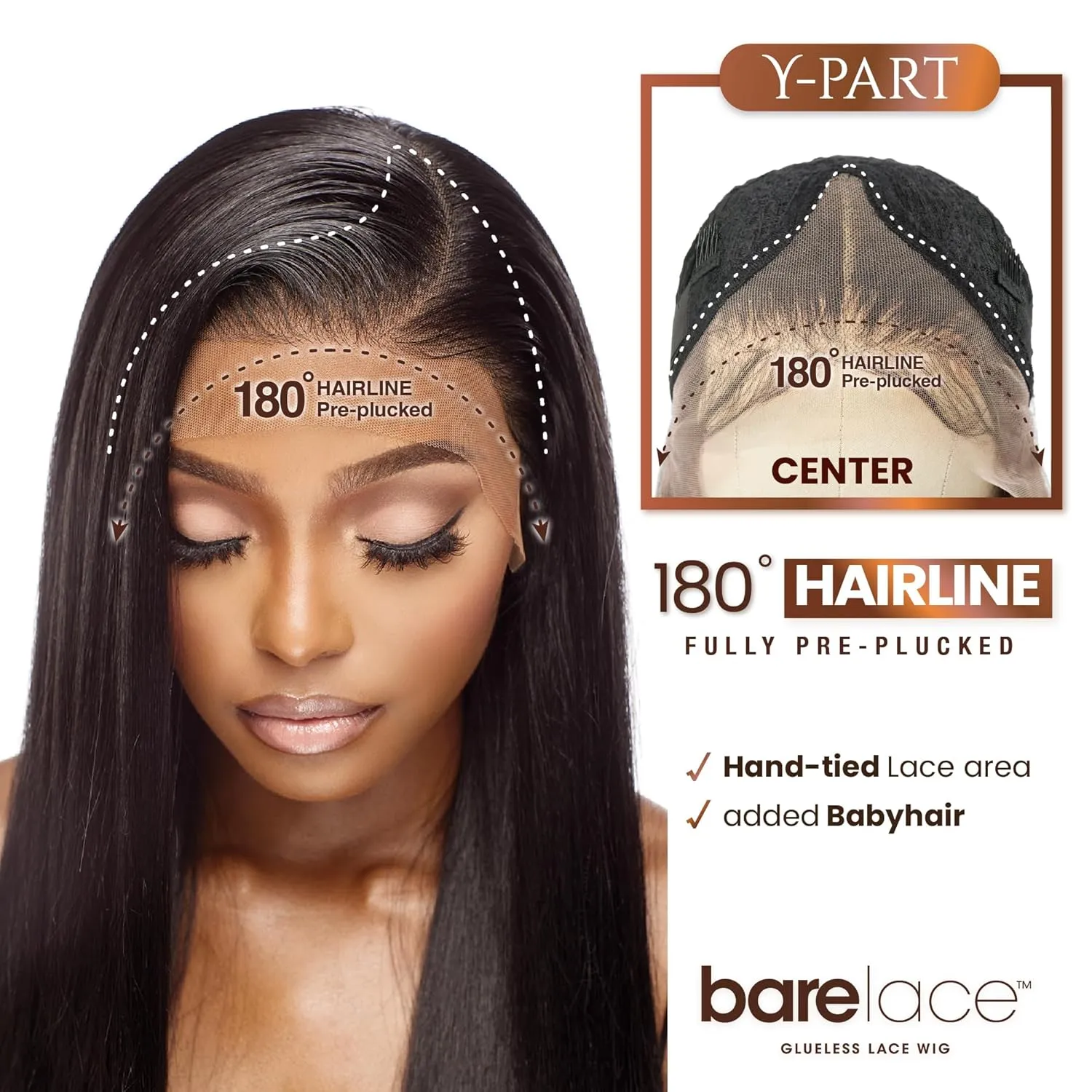 Sensationnel Bare Lace Ypart Lacewigs - Bilany Lacefront Glueless Synthetic 180 Degree Preplucked Hairline (SH/BUTTERYBLONDE)