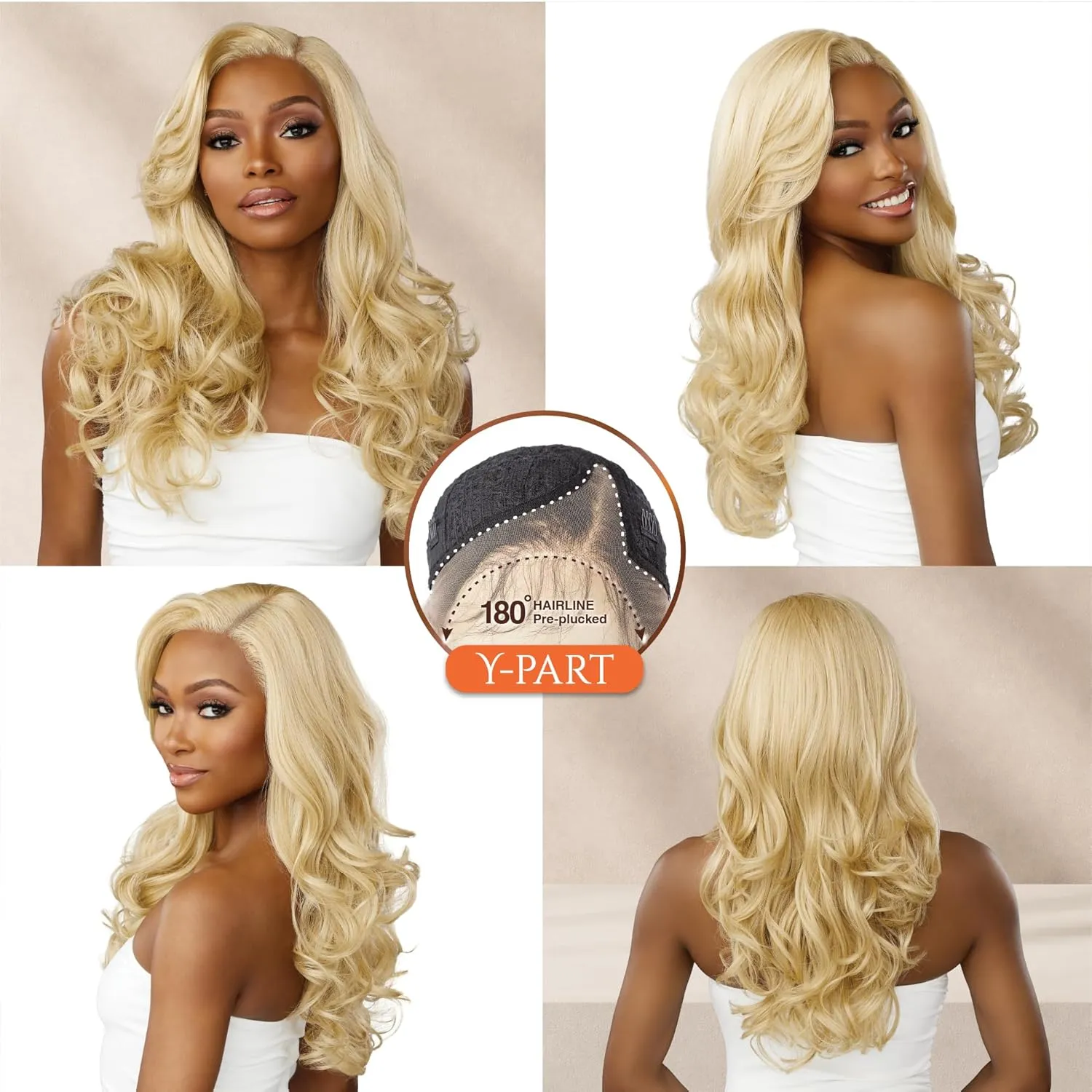 Sensationnel Bare Lace Ypart Lacewigs - Jordyn Lacefront Glueless Synthetic 180 Degree Preplucked Hairline (LT613/PINK)