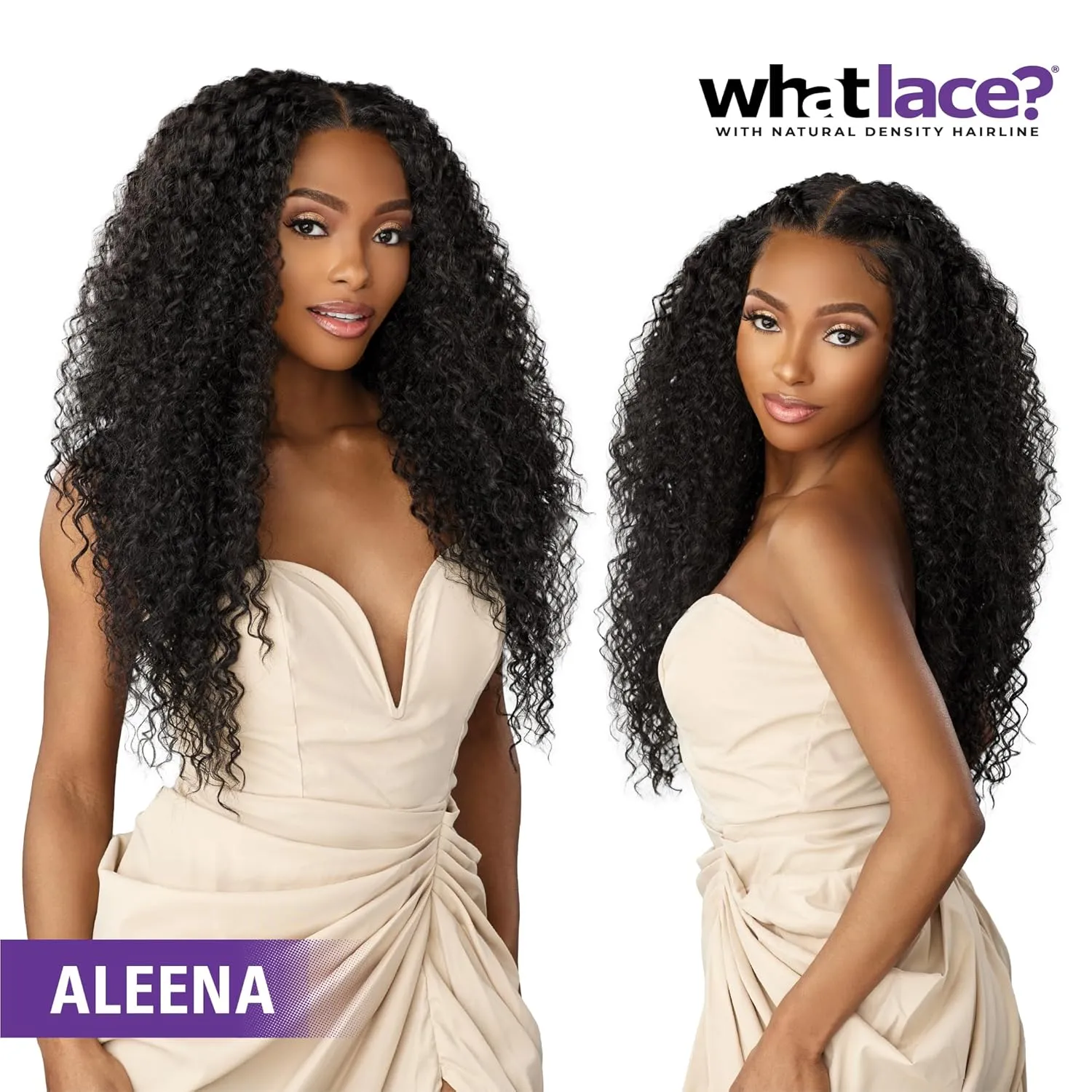 Sensationnel What Lace 13X6 Wigs - Aleena Lacefrontal Hand Tied Glueless Synthetic With Natural Density Preplucked Hairline (1B OFFBLACK)