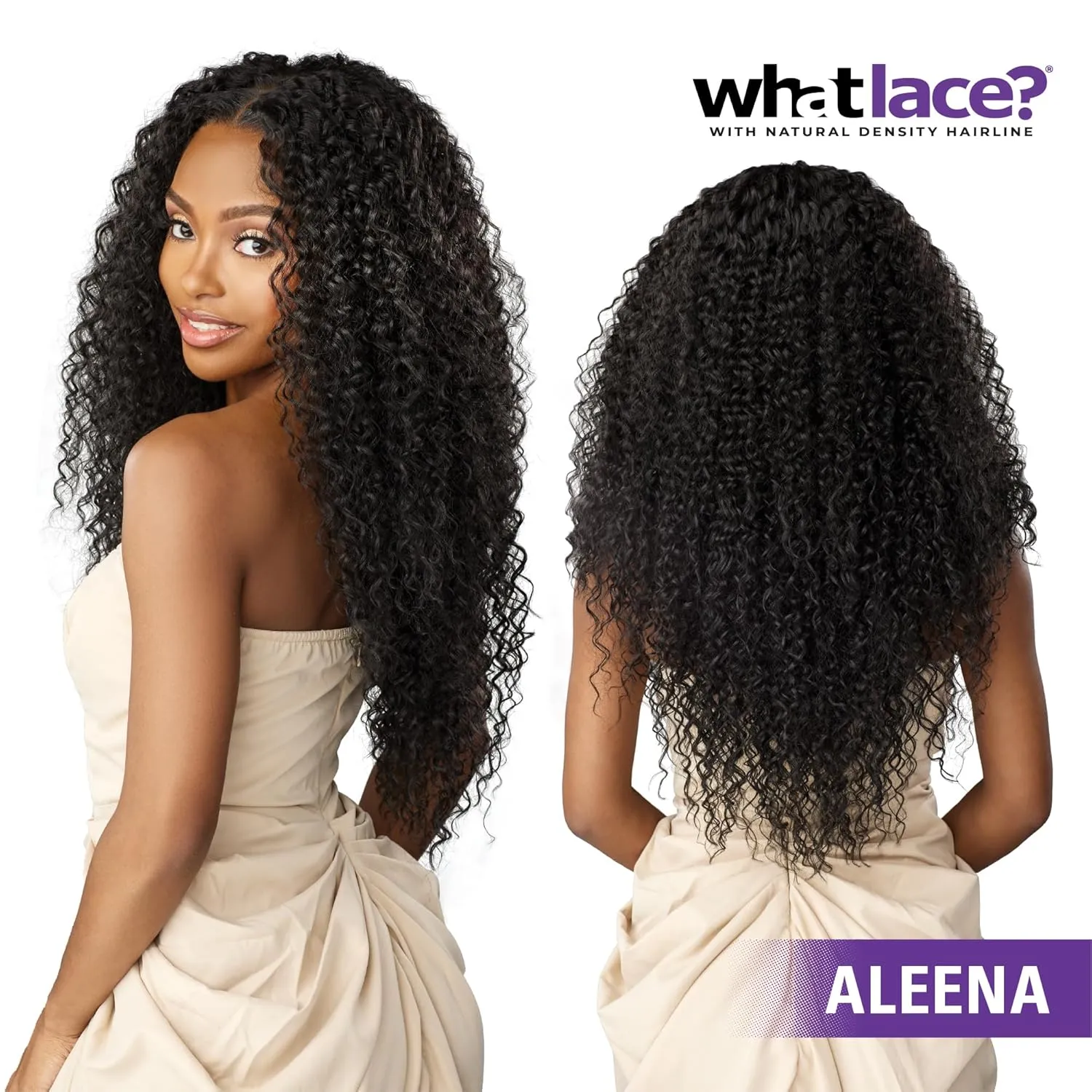 Sensationnel What Lace 13X6 Wigs - Aleena Lacefrontal Hand Tied Glueless Synthetic With Natural Density Preplucked Hairline (1B OFFBLACK)