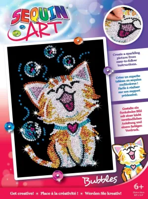 Sequin Art Red Bubbles The Kitten, Sparkling Arts and Crafts Kit; Creative Crafts for Adults and Kids (61602)
