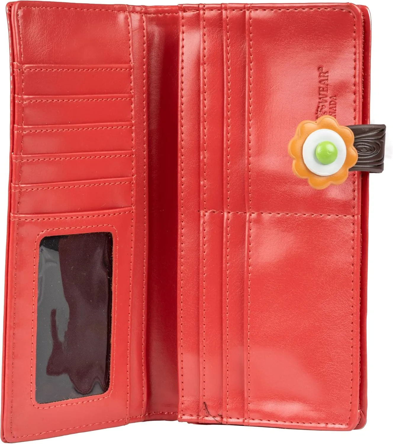 Shag Wear Women's Premium Vegan Clutch Cardholder Wallet Zipper Purse Woodland Forrest, Salmon
