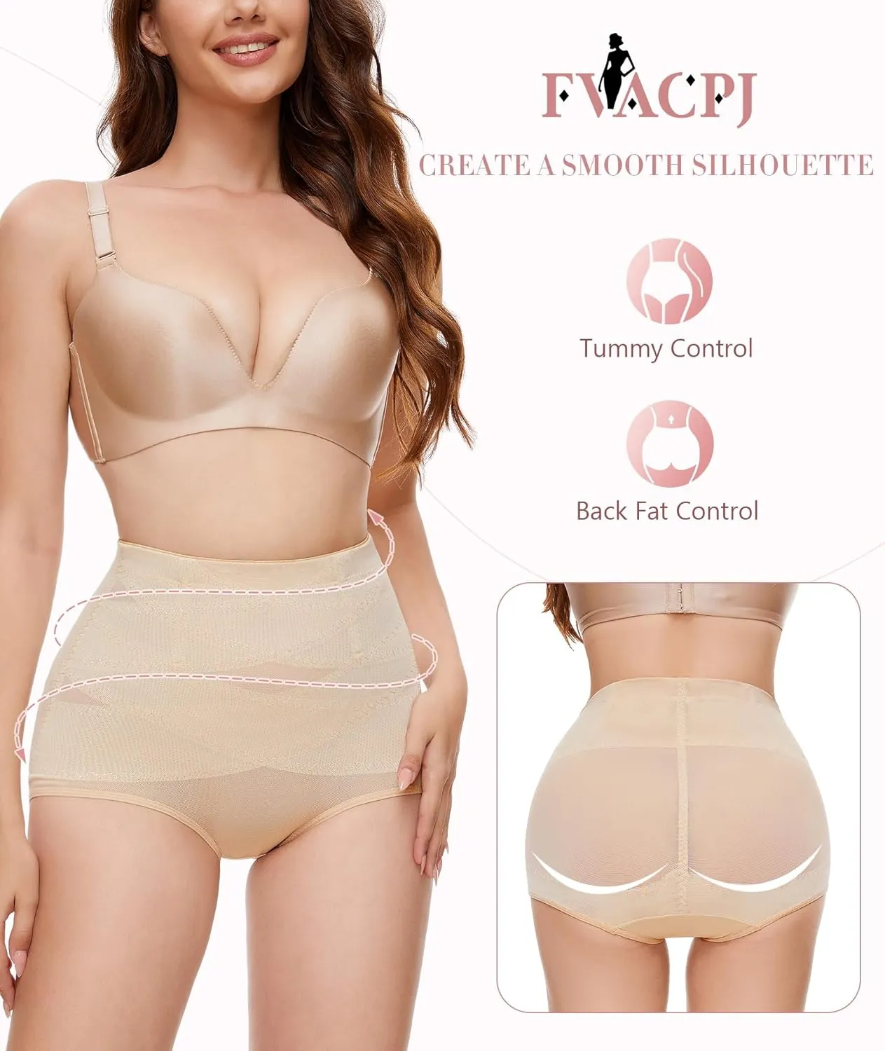 Shapewear Tummy Control Underwear - High Waisted Body Shaping Compression Panties Cincher Panty Girdle Control Briefs