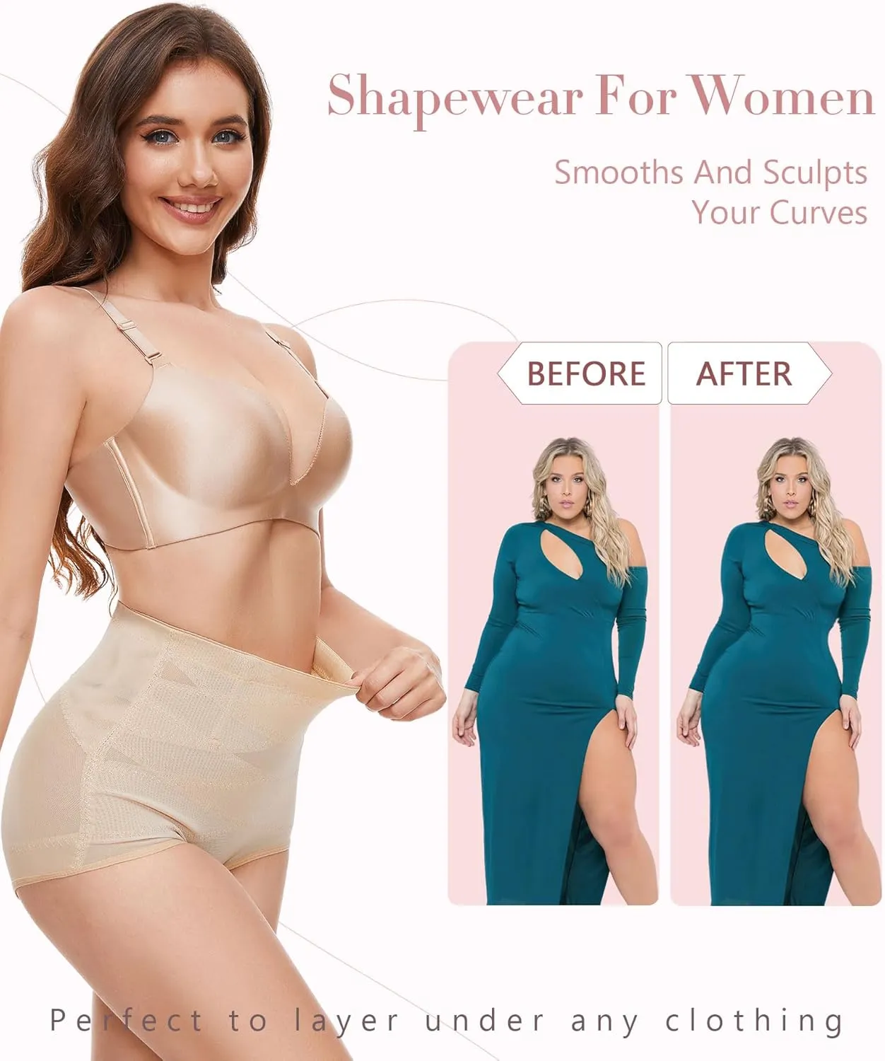 Shapewear Tummy Control Underwear - High Waisted Body Shaping Compression Panties Cincher Panty Girdle Control Briefs