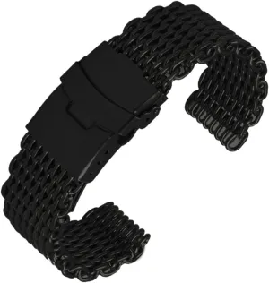 Shark Mesh Stainless Steel Watch Band Strap with Folding Clasp Elegant and Comfortable Design for Daily Wear Sports and Business Occasions