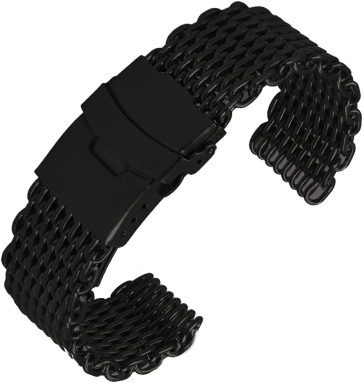 Shark Mesh Stainless Steel Watch Band Strap with Folding Clasp Elegant and Comfortable Design for Daily Wear Sports and Business Occasions