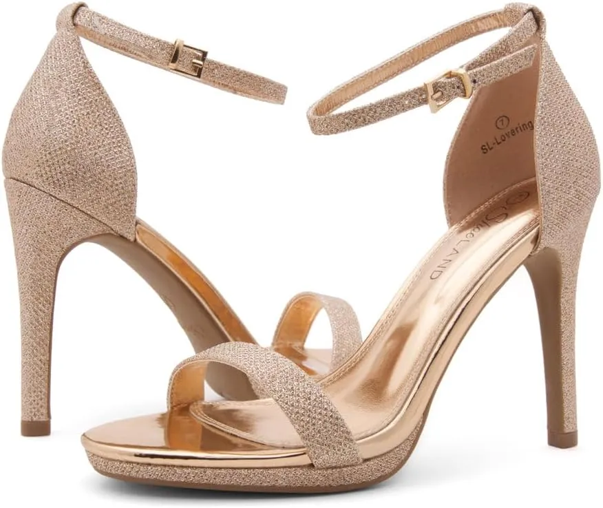 Shoe Land Women’s High Heels – Open Toe Stiletto Heels with Adjustable Ankle Strap | Dressy Sexy Strappy Heeled Sandals for Wedding, Prom, Party & Evening Wear