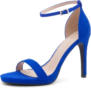 Shoe Land Women’s High Heels – Open Toe Stiletto Heels with Adjustable Ankle Strap | Dressy Sexy Strappy Heeled Sandals for Wedding, Prom, Party & Evening Wear