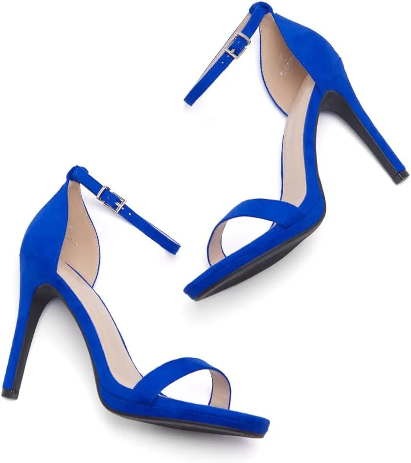 Shoe Land Women’s High Heels – Open Toe Stiletto Heels with Adjustable Ankle Strap | Dressy Sexy Strappy Heeled Sandals for Wedding, Prom, Party & Evening Wear