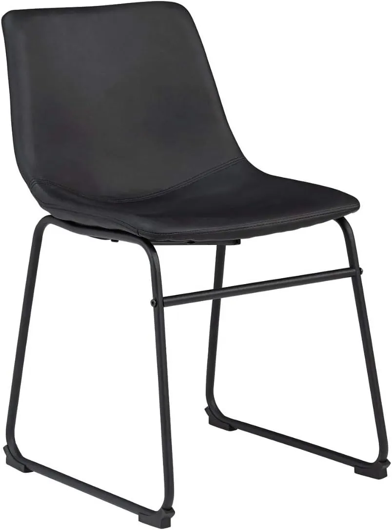 Signature Design by Ashley Centiar Mid Century Dining Room Bucket Chair, 2 Count, Black