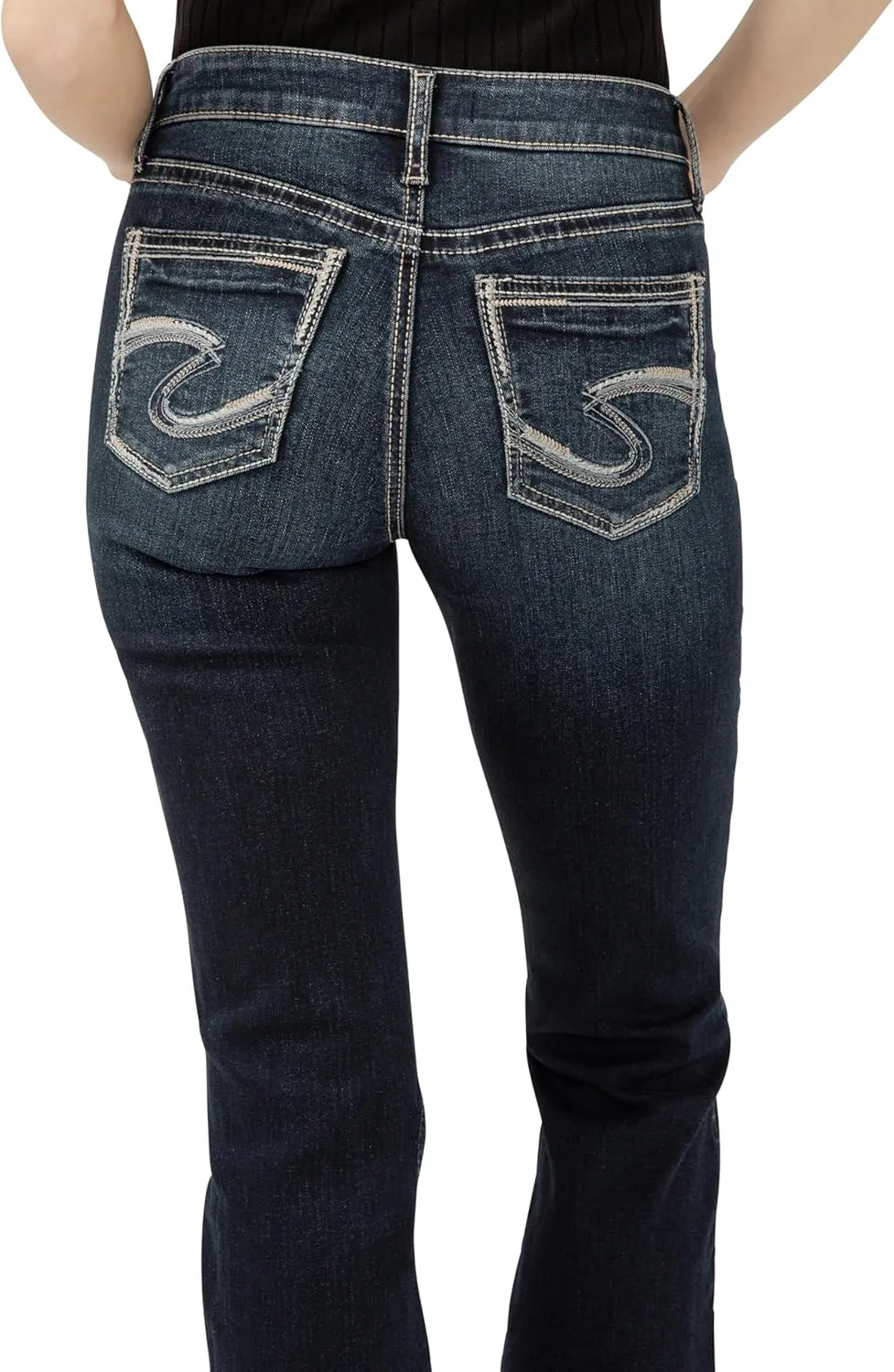 Silver Jeans Co. Women's Suki Mid Rise Curvy Fit Bootcut Jeans