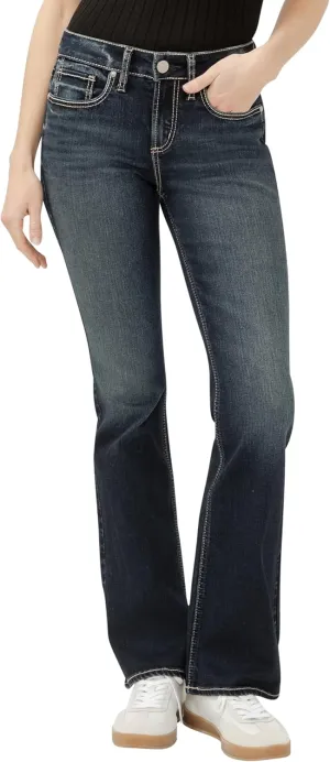 Silver Jeans Co. Women's Suki Mid Rise Curvy Fit Bootcut Jeans