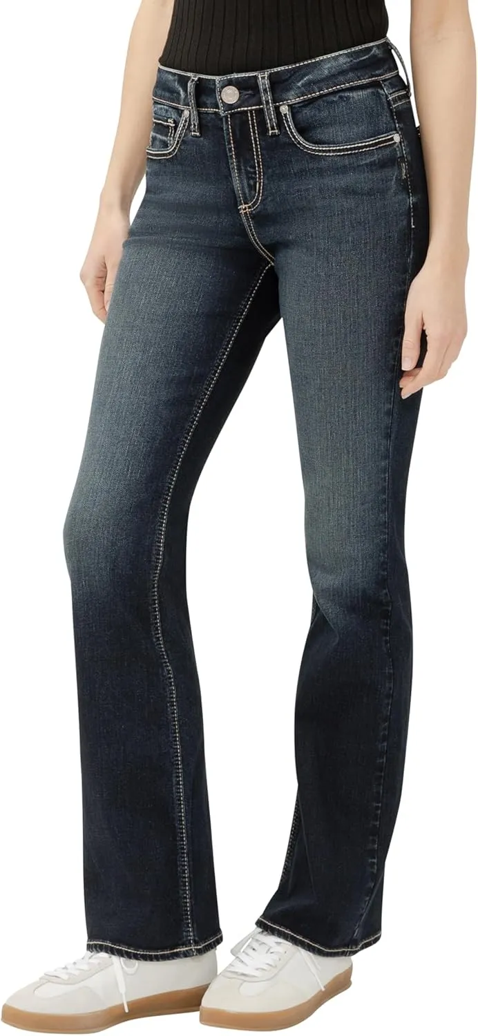 Silver Jeans Co. Women's Suki Mid Rise Curvy Fit Bootcut Jeans