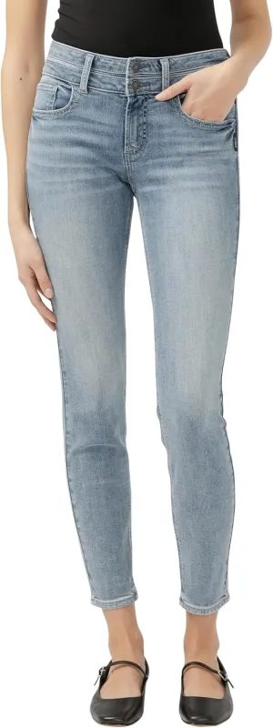 Silver Jeans Co. Women's Suki Mid Rise Curvy Fit Skinny Jeans