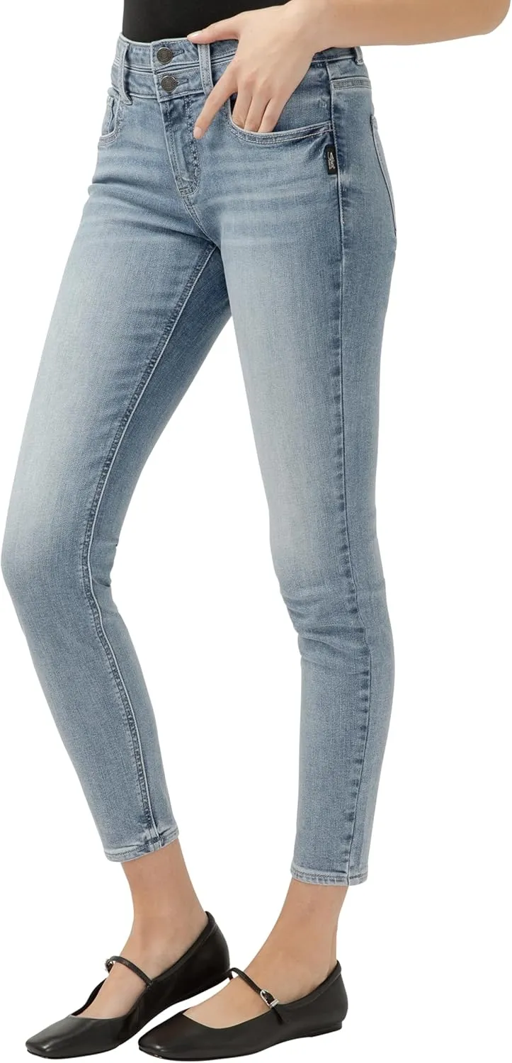 Silver Jeans Co. Women's Suki Mid Rise Curvy Fit Skinny Jeans