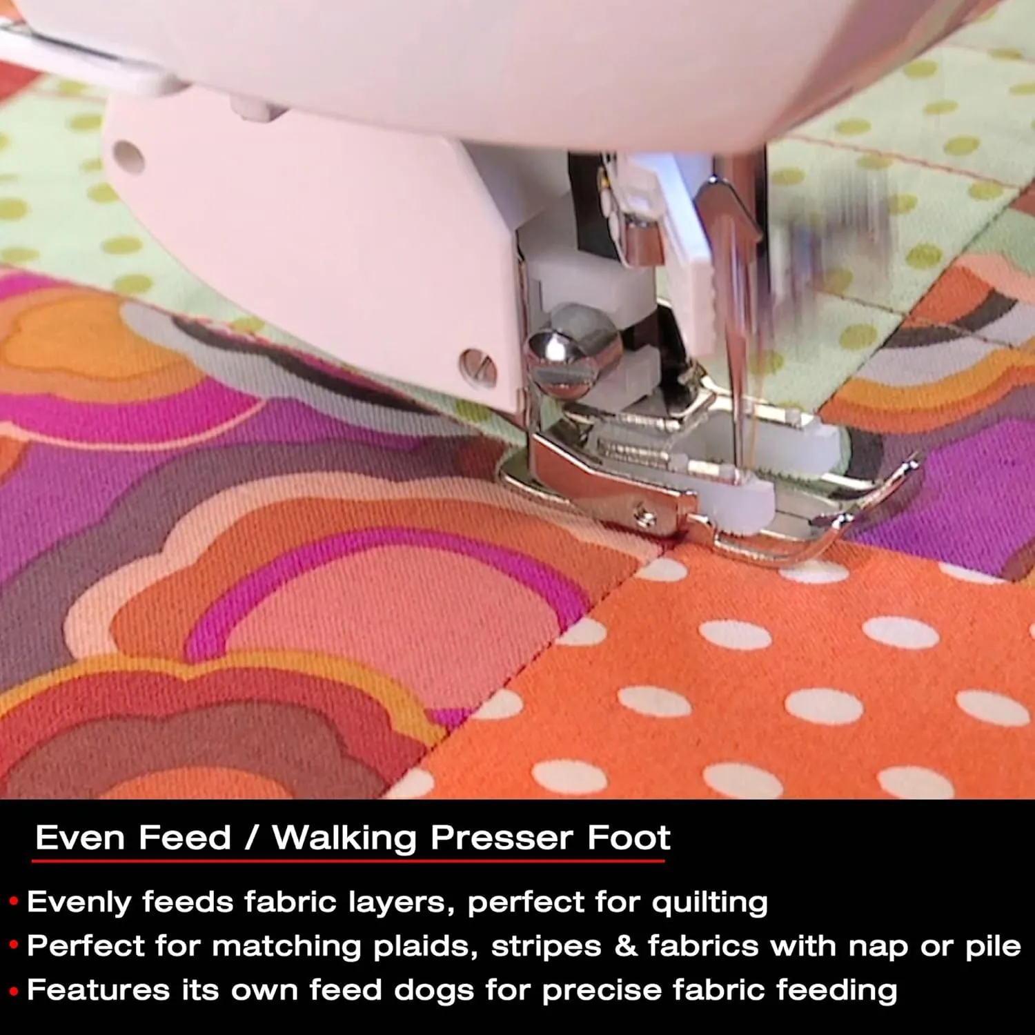SINGER Even Feed Walking Presser Foot | Ideal for Quilting, Sewing Multiple Layers & Matching Patterns | Compatible with SINGER CA, CB, EA, MA, MB Series Sewing Machines