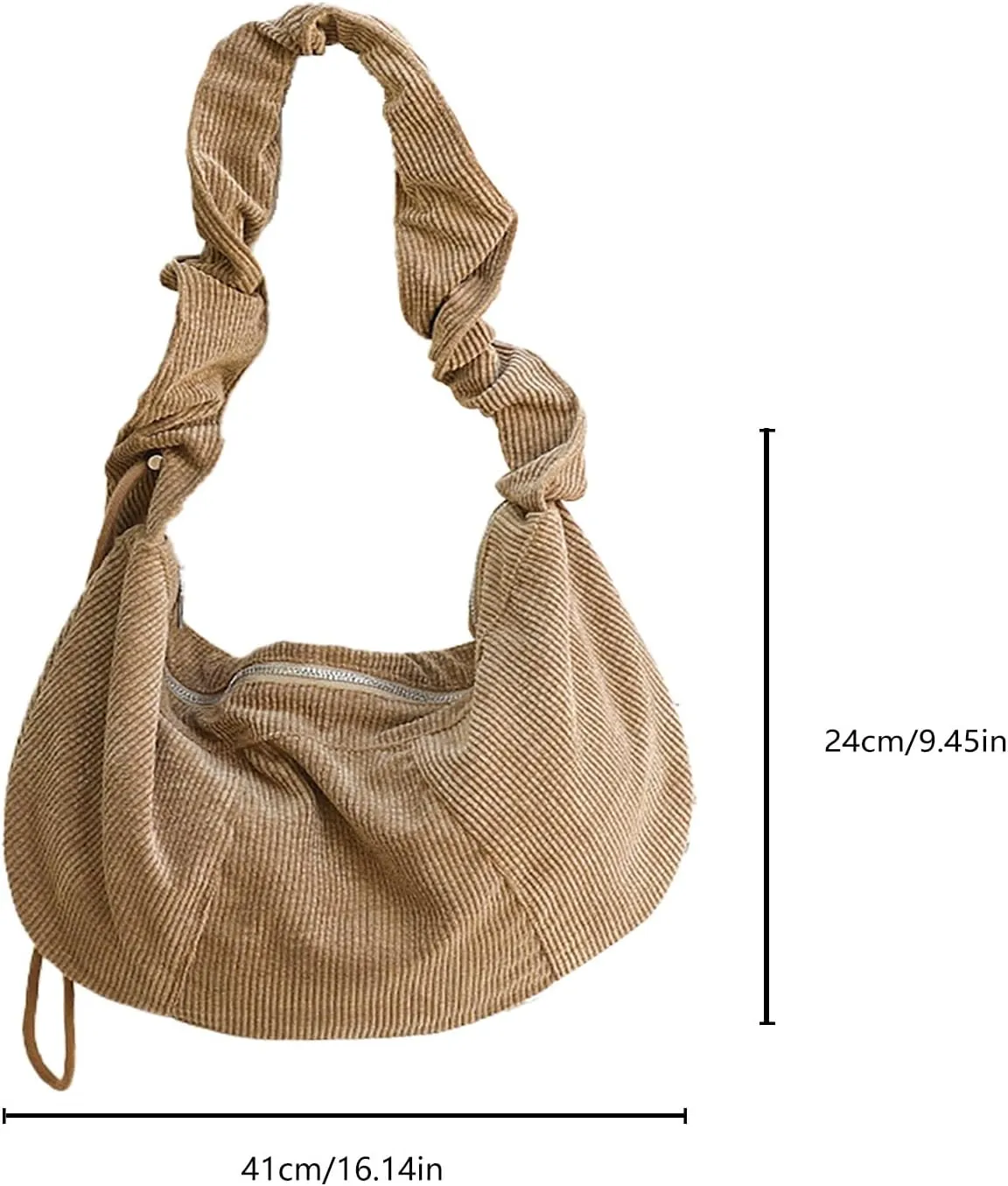 Sling Bag for Women Crossbody Bag Corduroy Underarm Bag with Zipper Satchel Purse Shoulder Handbag Hobo Bag Travel