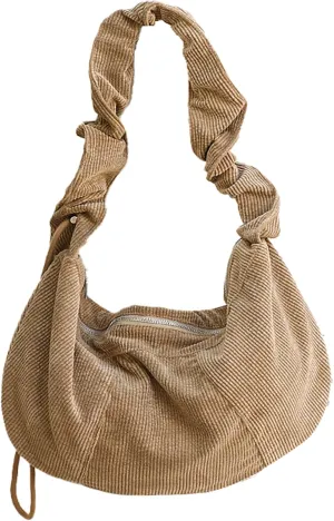 Sling Bag for Women Crossbody Bag Corduroy Underarm Bag with Zipper Satchel Purse Shoulder Handbag Hobo Bag Travel