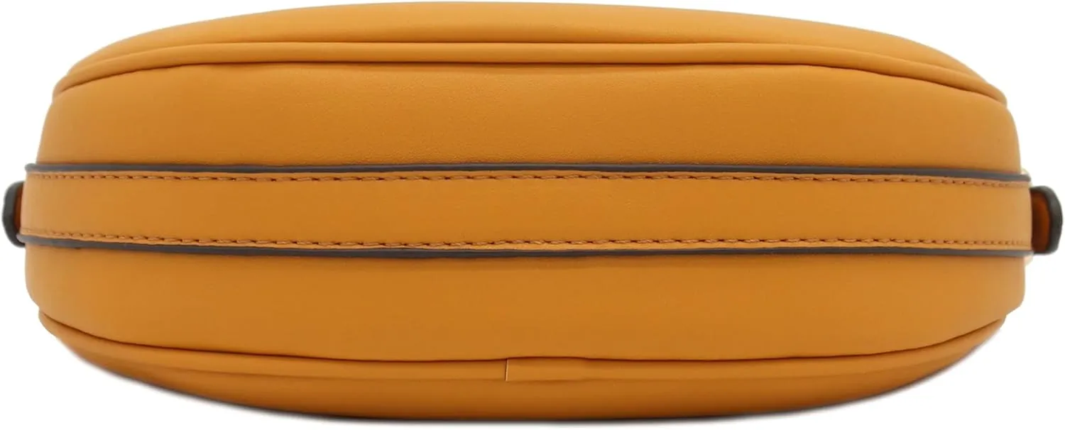 Small Crescent Smooth Faux Leather Underarm Shoulder Bag