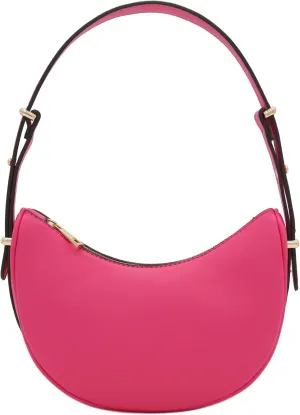 Small Crescent Smooth Faux Leather Underarm Shoulder Bag