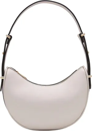 Small Crescent Smooth Faux Leather Underarm Shoulder Bag