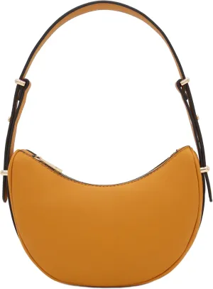 Small Crescent Smooth Faux Leather Underarm Shoulder Bag