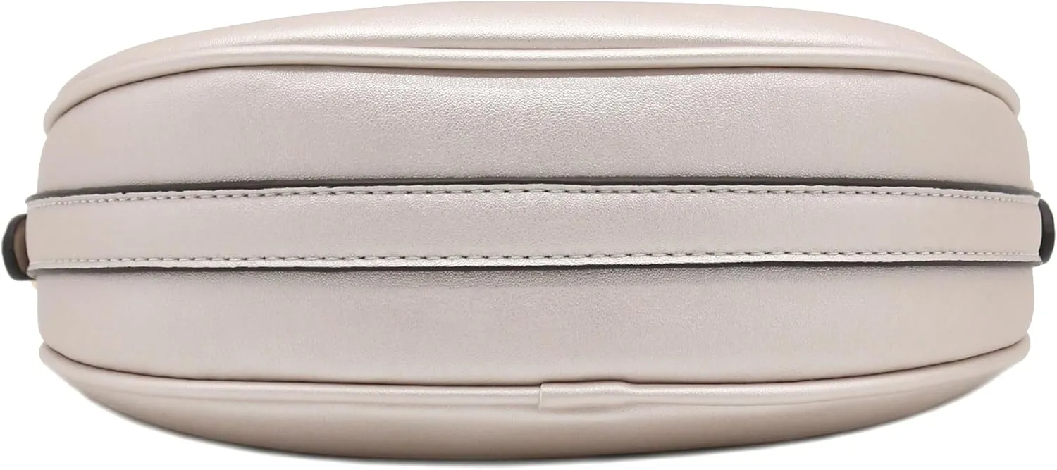 Small Crescent Smooth Faux Leather Underarm Shoulder Bag