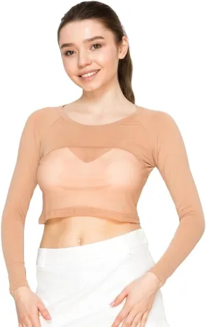 Small Golf Cooling Innerwear Women UV Protection Base Layer Inner Top Shirt Long Sleeves Crew Neck Skin