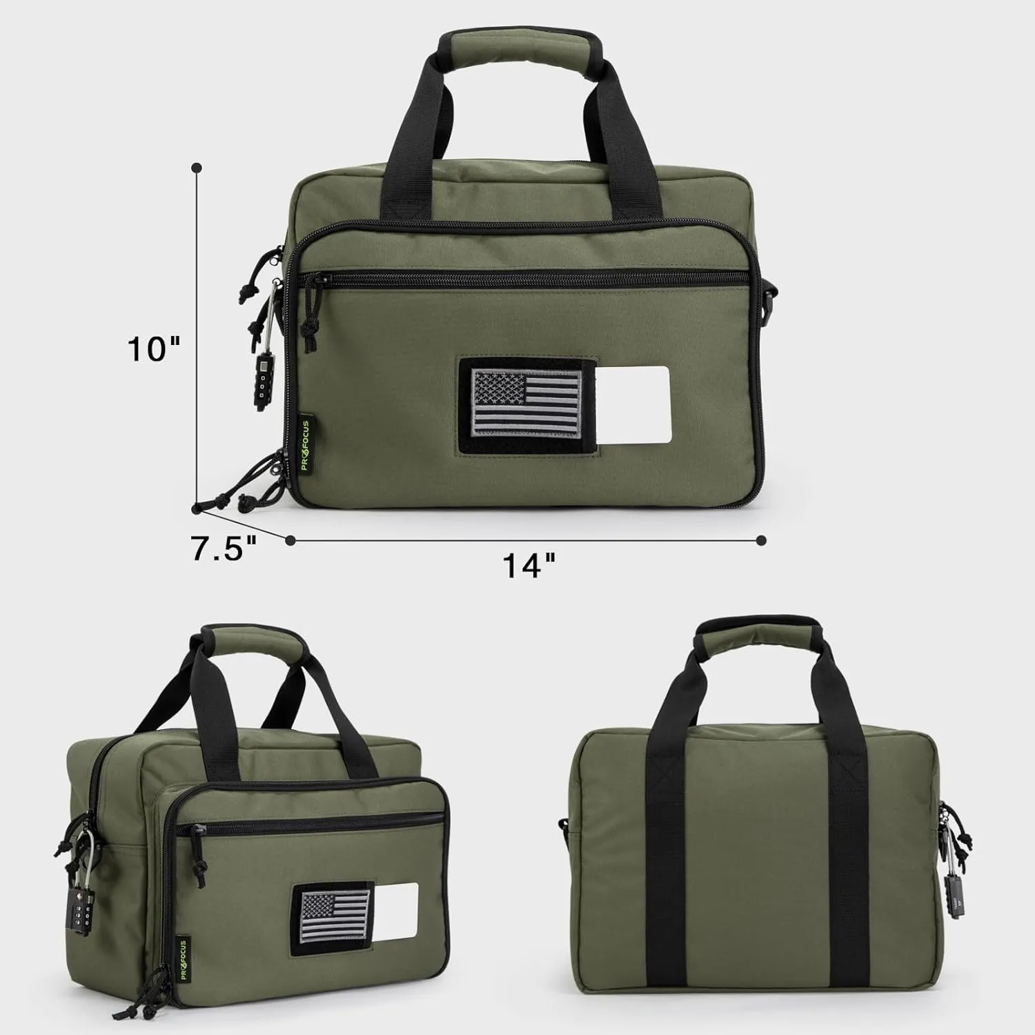 Small Range Bag For 2 Pistols Gun Range Bags For Handguns And Ammo Dual Pistol Handgun Revolver Hunting Bag Gun Carrying Case/Lockable Zippers
