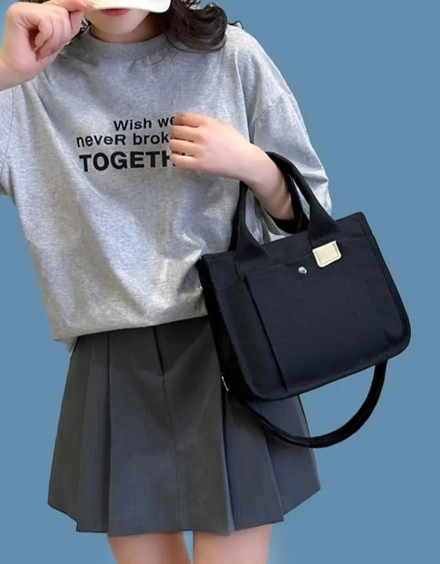 Small Tote Canvas Bags for Women with Zipper Multi-Pocket Crossbody Bag Shoulder Bag Hand Bag Casual Satchel Purse Daily Bag