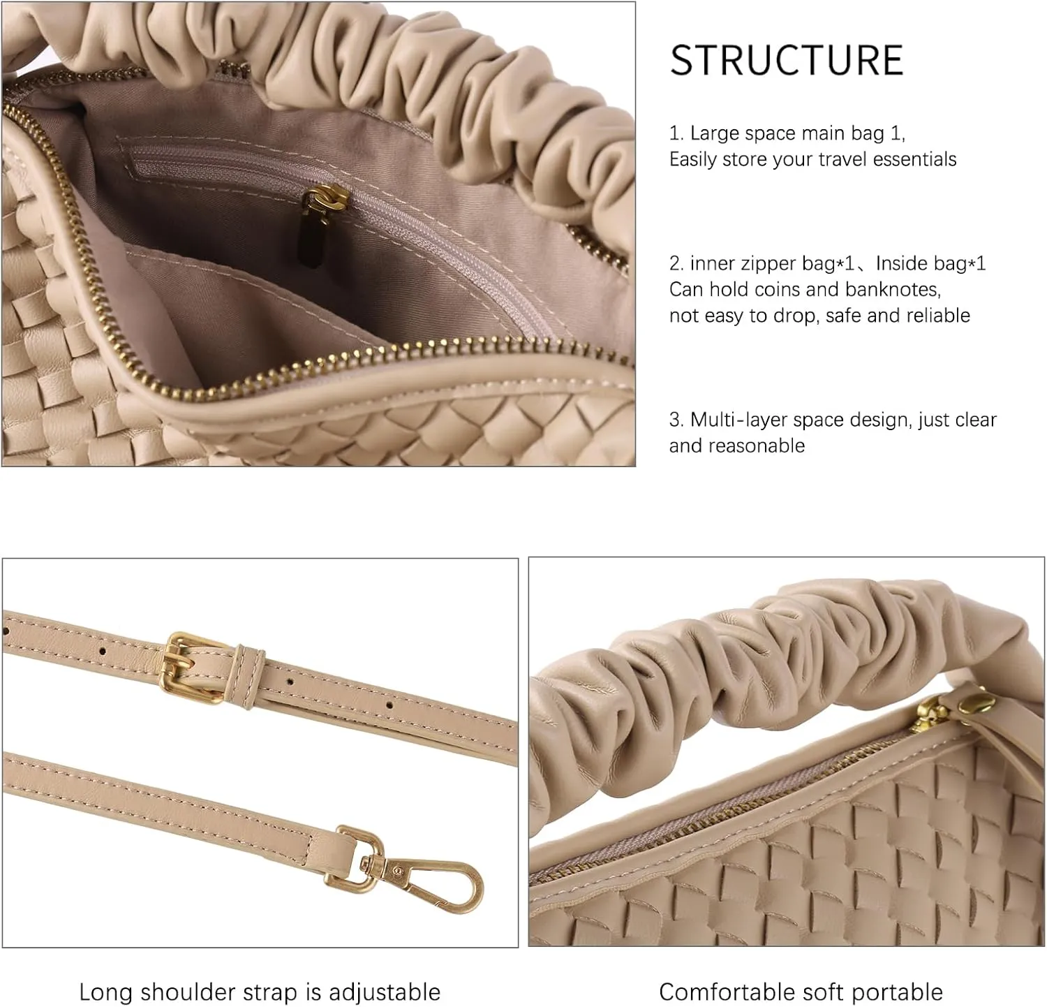Small Woven Purses, Designer Crossbody Bags for Women Vegan Leather Bags Evening Woven Handbag Clutch