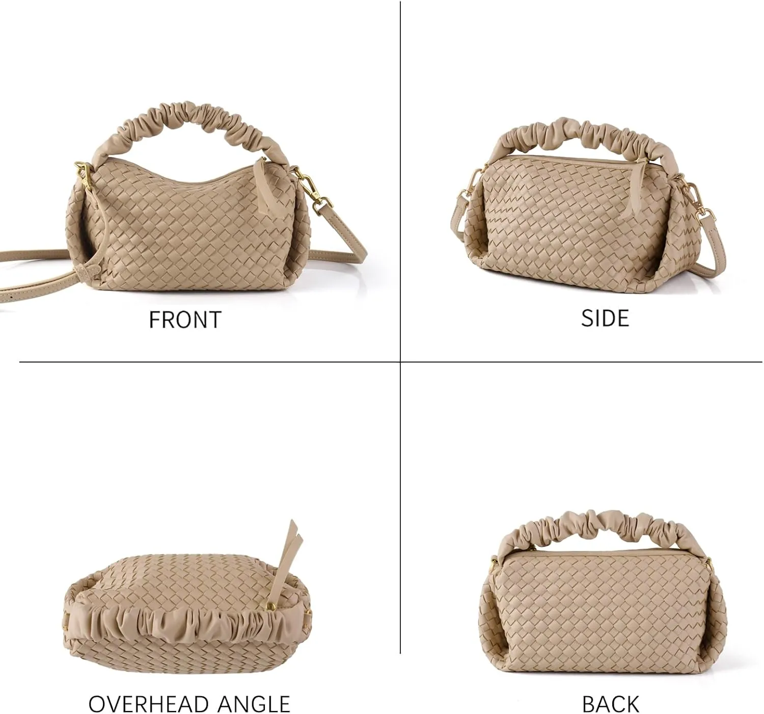 Small Woven Purses, Designer Crossbody Bags for Women Vegan Leather Bags Evening Woven Handbag Clutch