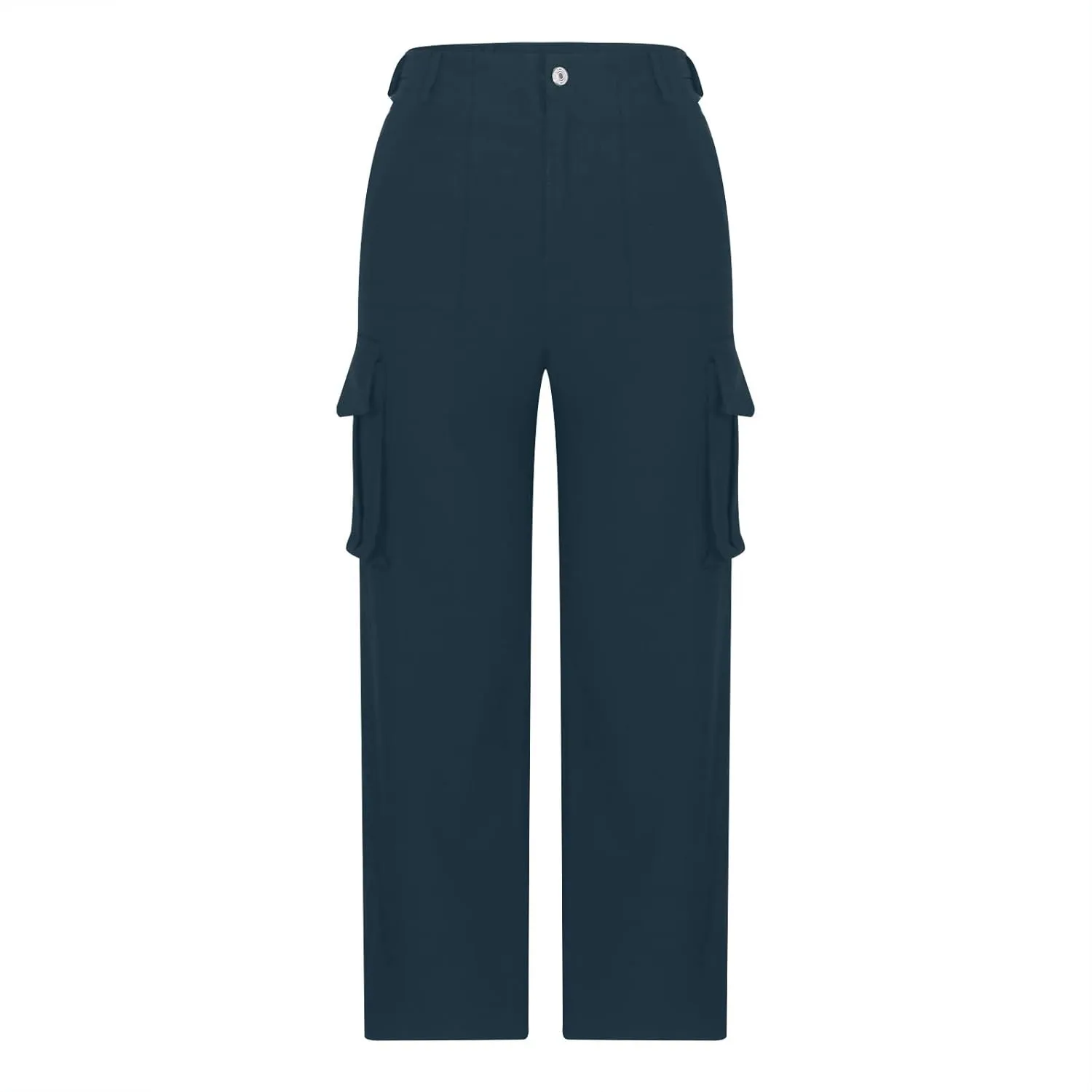 SMIDOW Casual Wide Leg Cargo Pants for Women High Waist Straight Leg Trousers with Pockets Streetwear Stretchy Pants
