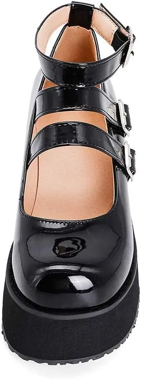 SO SIMPOK Women Gothic Mary Janes Platform Shoes Uniform Dress Wedge Pumps Classic Oxfords Gifts