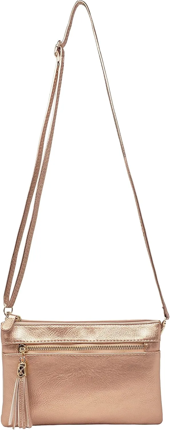 Solene Women's Lightweight Multi Compartment Wristlet Clutch Wallet Crossbody Bag