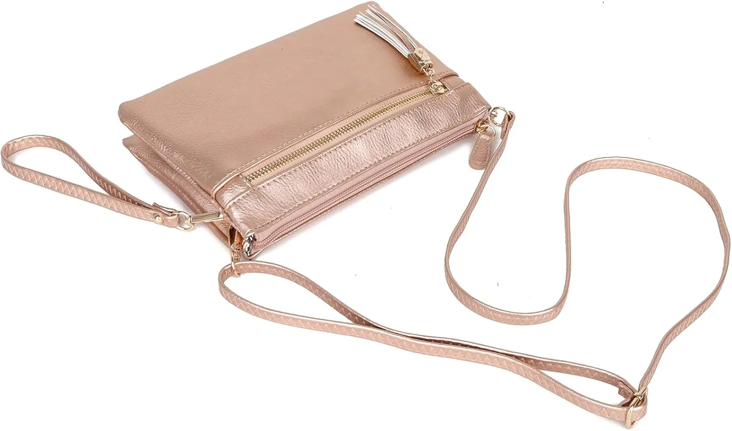 Solene Women's Lightweight Multi Compartment Wristlet Clutch Wallet Crossbody Bag