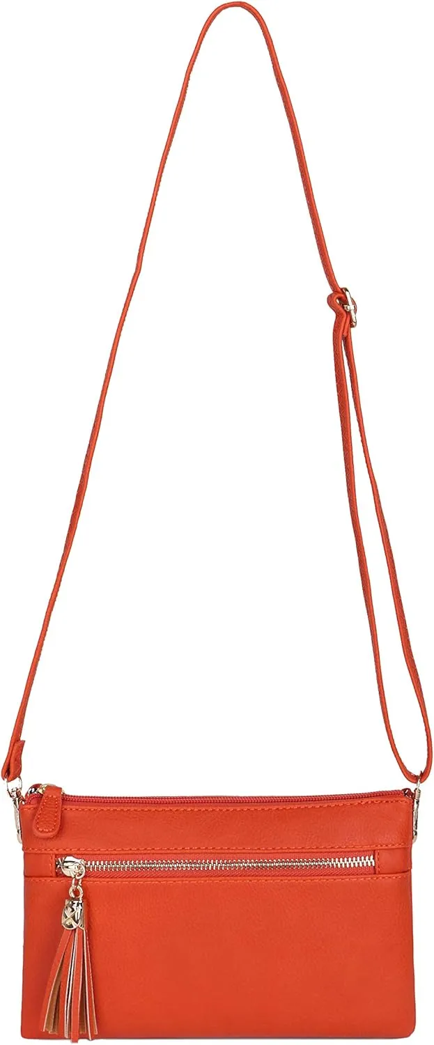 Solene Women's Lightweight Multi Compartment Wristlet Clutch Wallet Crossbody Bag