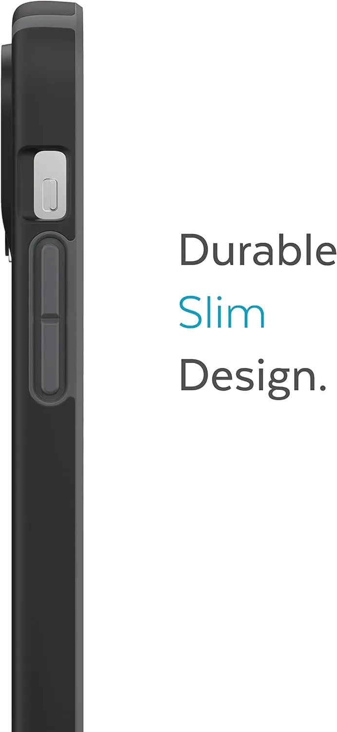 Speck for 6.7 inch iPhone 14 Pro Max Case - Slim Phone Case with Drop Protection, Scratch Resistant with Soft Touch - Dual Layer Case, Black/Slate Grey Candyshell Pro