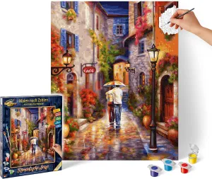 Spiele MNZ-Romantische Schipper Paint Numbers – Romantic 609130788 Gasse, 40 x 50 cm Multicoloured, Colourful, 40x50 cm