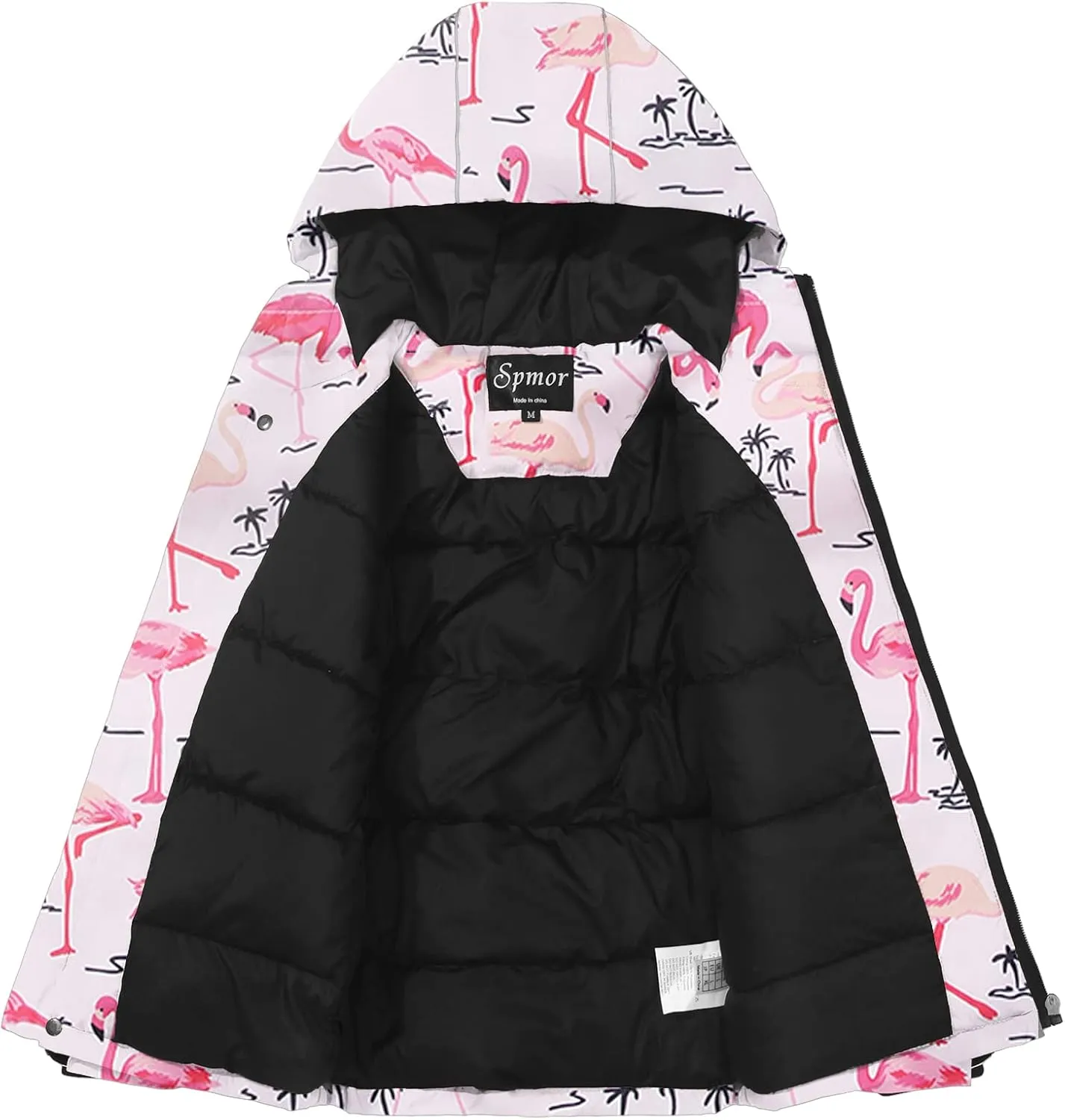 Spmor Boys Girls Waterproof Ski Jacket Hooded Snowboard Coat Windproof Winter Snow Outwear